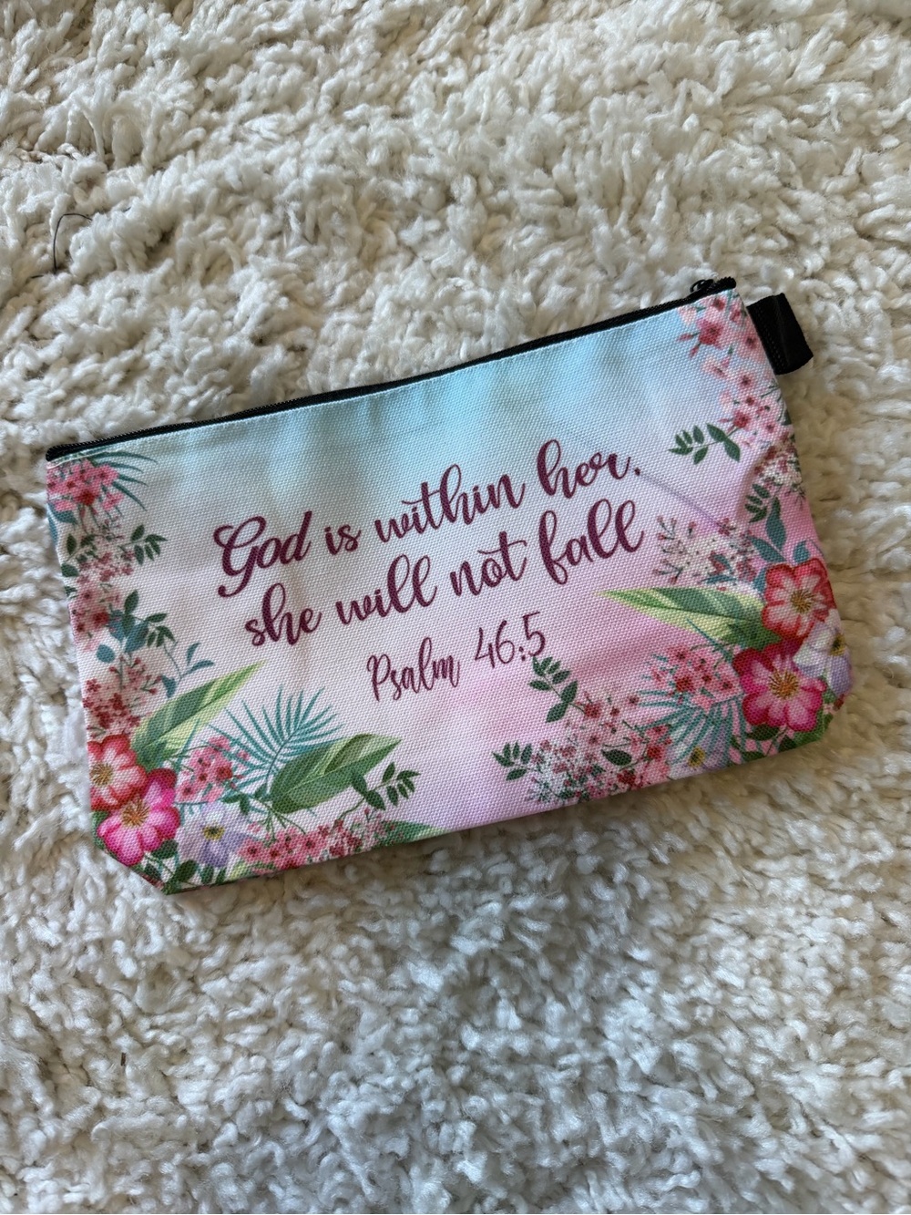 Bible quote cosmetic bag Psalm 46:5
